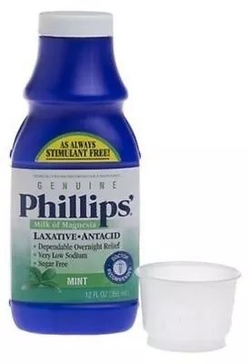 Phillips Milk Of Magnesia Saline Laxative Cramp Free Fresh Mint Flavor 12 Fl Oz • $17.04