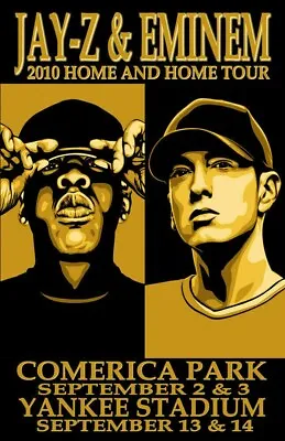 Jay-Z & Eminem 2010 Stadium Concert Poster 11 X 17 Framed • £21.19