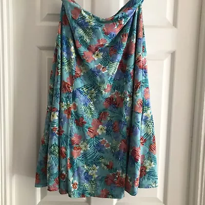 £0.99 • Buy New UK10-12 Cotton Traders Midi Skirt Lovely Burnt Out Floral Pattern Stretch
