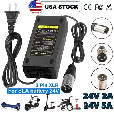 24V Mobility Scooter Wheelchair Battery Charger 2A 5A Amp XLR Scooter Charger • $12.49