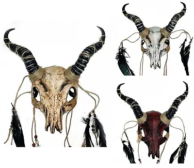 $39.95 • Buy Goat Ram Demon Horned Bone Animal Skull Costume Masquerade Ball Mask W/ Horns