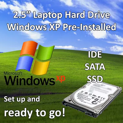 Hard Drive Windows XP Pro SP3 Installed 32 Bit X86 Office 2.5  Laptop SATA IDE • £12.95