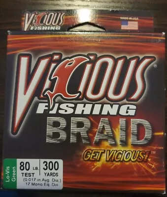 Green Braided Fishing Line 80lb VICIOUS • $13.99