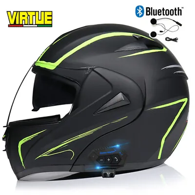 Bluetooth Modular Flip Up Motorcycle Helmet Full Face Dual Visor ATV Helmet DOT • $115.75