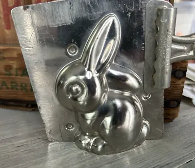 Vintage Metal Chocolate Mold Bunny Rabbit Sitting Small 4    (*35) • $24