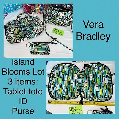 Vera Bradley ISLAND BLOOMS Purse Lot3 Coin Bag / ID Wallet Lanyard IPad Cover • $65.79