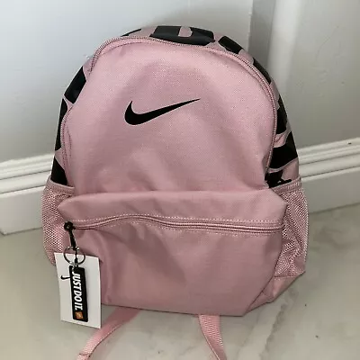 NWT NIKE Just Do It BRASILIA MINI BACKPACK Travel Play ROSE PINK BLK DM0046-630 • $59.62