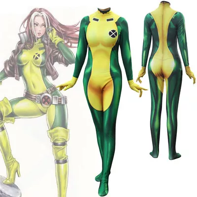 X-MEN Rogue Anna Marie Hero Halloween Cosplay Costume Zentai Jumpsuit Bodysuit   • $24.73