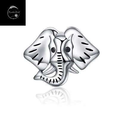 Genuine Sterling Silver 925 Lucky Elephant Animal Bead Charm Travel Holiday • £15.99