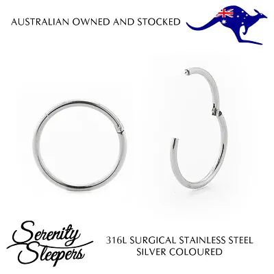 316L Surgical Stainless Steel Silver Sleeper Earrings Body Jewellery (Pair) NEW • $13.80