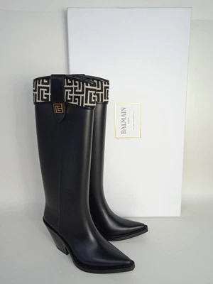 £104.80 • Buy BALMAIN Ladies Black Rubber Rainboot Western Wellies Boots EU36 UK3 NEW RRP550
