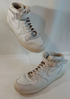 Men's Nike Air Force 1 Triple White Basketball Sneakers W/Ankle Strap  Sz 11.5 • $38.47