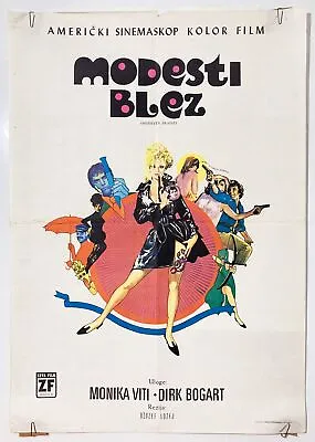 1966 Original Movie Poster Modesty Blaise Joseph Losey Monica Vitti Dirk Bogarde • $324