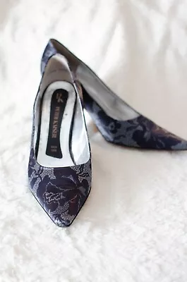 Peter Kaiser Brocade Silver 3 1/2  High Heel Shoes UK 7 1/2  US 9.5 • $38