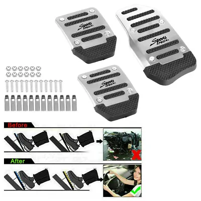 3PCS Universal NonSlip Manual Transmission Brake Foot Pedal Pad Cover Silver NEW • $10.99