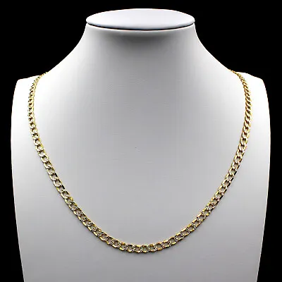 Mens 10K Real Gold 2.5MM Diamond Cut Cuban Curb Link Chain Necklace 16 - 30  • $139.99