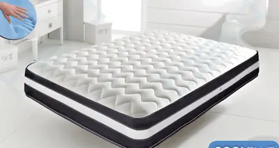 Orthopeadic Quilted Memory Foam Sprung Mattress 3ft Single 4ft 4ft6 Double King • £64.95