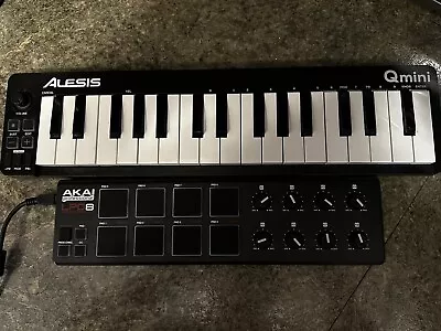 Alesis Q-Mini 32-Key USB-MIDI Controller & AKAI LPD8 Pad Controller • $30