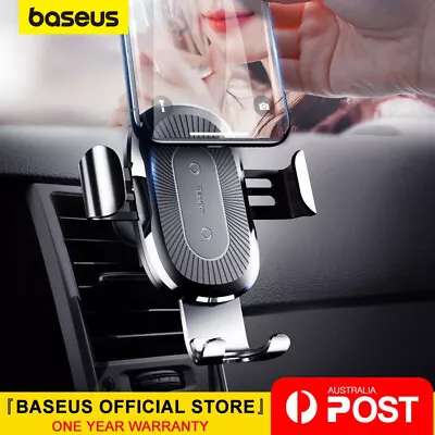 $23.29 • Buy Baseus Qi Wireless Charger Car Mount Phone Holder Rack Automatic Clamping Stand
