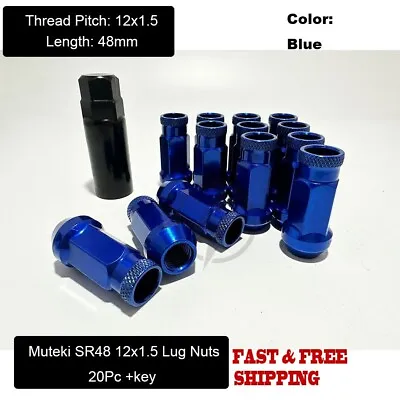 20 Blue 12x1.5 Muteki SR48 Lug Nuts Open End Fits Chevy Corvette C4 C5 C6 C7 • $41.99