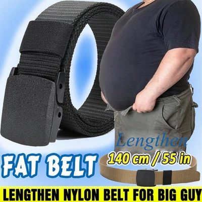Mens Buckle Long Canvas Nylon Waist Web Belt Metal-free Security Check Belt UK • £8.98