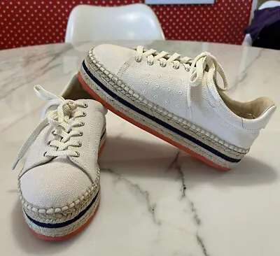 Vince Camuto Size 6.5 Platform Tennis Shoes Linen Espadrille Sneakers  Jannel • $24