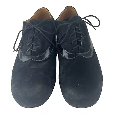 Mr Tango Dance Shoes Mens Size 10D Black Leather Suede 1 Inch Standard Lace Up • $29.99