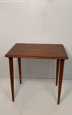 Vintage Mid Century Modern MCM Danish Style Teak Side Table Rectangle Brown • $29.99