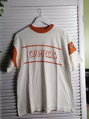 £11.24 • Buy Vintage Cyprus Tourist T Shirt One Size - See Measurements Cream/Orange