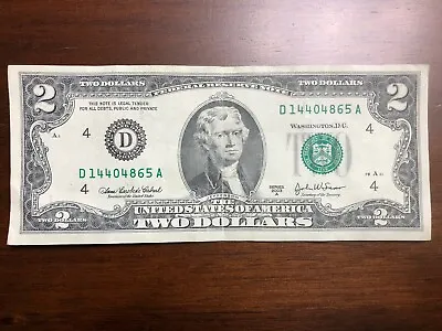 2003 - $2 Two Dollar Bill Rare Series A • $499.99