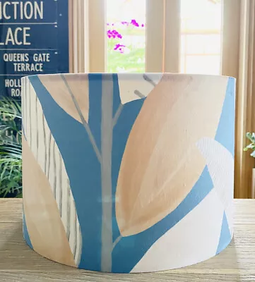 £26 • Buy Made To Order Lampshade Scion Hikkaduwa Leaves  Blue Tan Terracotta Natural
