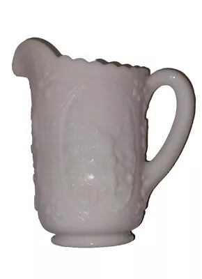 Vintage Imperial Glass White Milk Glass Pitcher W/Windmill Scenes 6  • $10