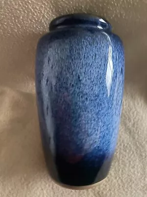 Hand Crafted Blue Pottery Vase Made In Japan 7  Tall • $20