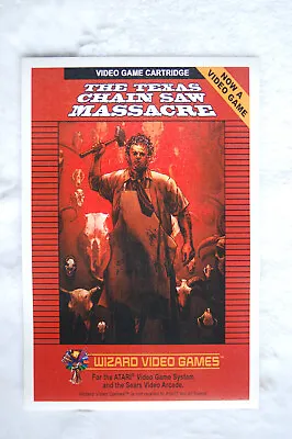 The Texas Chain Saw Massacre Video Game Promotional Poster Atari 2600 1980s • $4.50