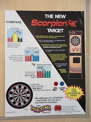 Merit Pub Time Scorpion Target Dart Game Flyer Original Magazine Pull Out Ad • $10.88