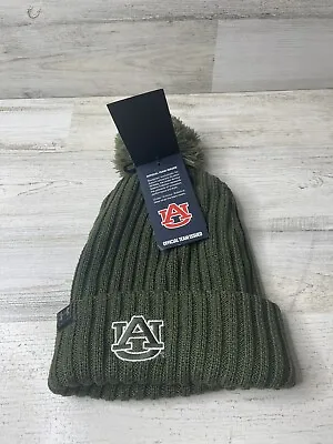 Under Armour Auburn Tigers Green Knit Beanie Winter Hat Pom Cuffed Adult NWT! • $19.99