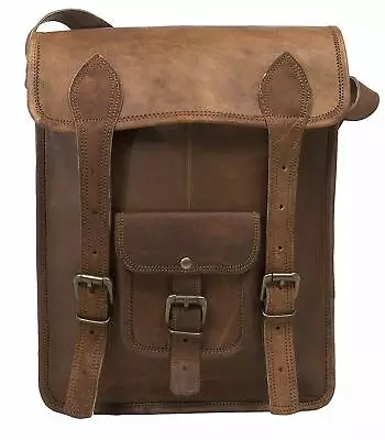 15  Men's Vintage Brown Leather Simple Messenger Laptop Satchel Shoulder Bag • £30.96