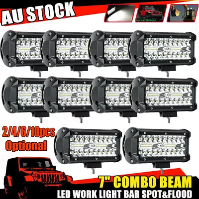 10pack 7inch LED Work Light Bar Flood Spot Combo Fog Lamp Offroad Driving Truck • $73.89