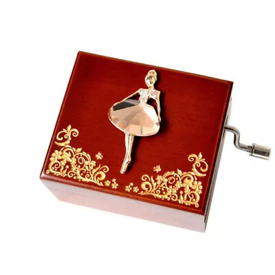 Hand Crank Music Box Case Dancer Embellished Mirror Xmas Birthday Present Gift • $43.99