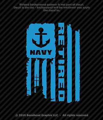 Military Retired NR Distressed Flag XS-M Vinyl Decal Combat Veteran Sticker • $4.49