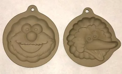 Sesame Street Wilton 1998 Henson Big Bird And Elmo Stoneware Cookie Molds • $21.78