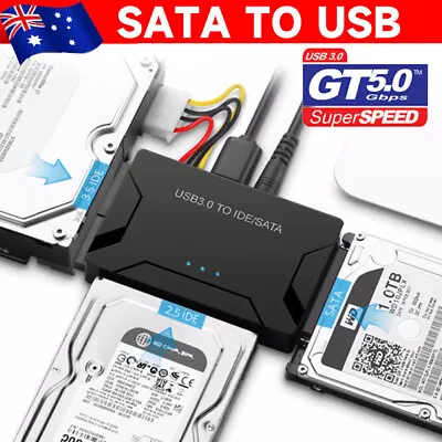 USB 3.0 To IDE/SATA 3.5  2.5  Hard Drives Converter External SSD HDD Adapter Kit • $29.45