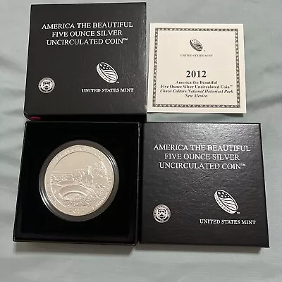 2012  America The Beautiful Chaco Culture 5 Oz .999 Fine Silver Uncirculated • $245