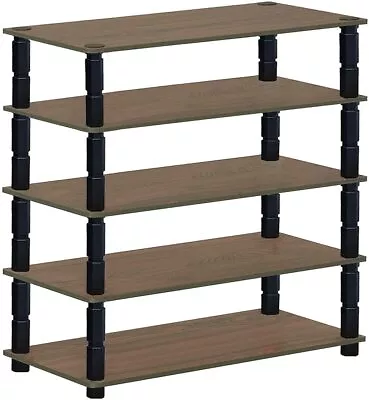 Tool Less Shelving Unit 4/5 Tier Display Stand Book Shelf Wall Rack Storage • £16.99