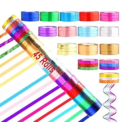 45 Roll Curling Ribbon For Gift Wrapping Shiny Ribbons Metallic Balloon Ribbo... • $20.20