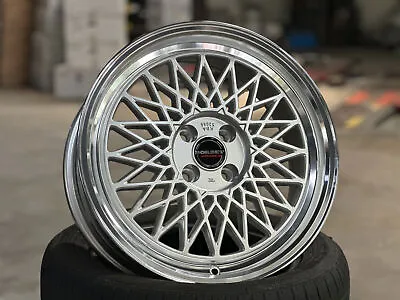 New 17x7J BORBET B Germany (4 Wheel) SILVER 4x100 BMW E30 E21 Offset 25 • $2175