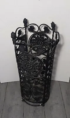 $112.50 • Buy Vintage Black Metal Wrought Iron Umbrella Holder Stand Shabby Chic Victorian