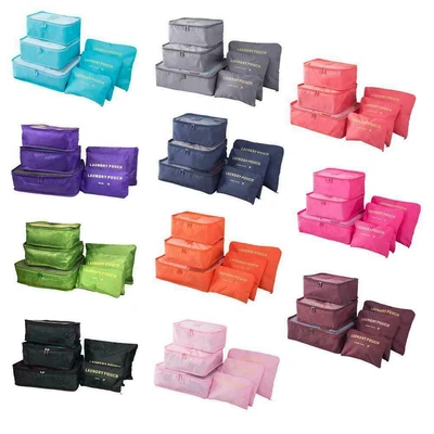 $15.50 • Buy Luggage Organiser Packing Cubes 6 Set Travel Compression Suitcase Bags B7X2