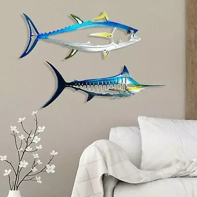 Metal Shark Wall Decor Art Ocean Fish Hanging Wall Sculpture Living Room • $15.99