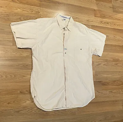 Marithe Francois Girbaud Shirt Off White Short Sleeve Button Down Mens Size L • $24.64
